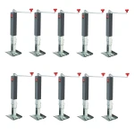 Bundle of ten Bulldog 10,000 lb square trailer jacks with 15-inch topwind footplate