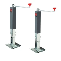 Bulldog 2x 10K Square Trailer Jack w/ 15" Lift Topwind and Footplate