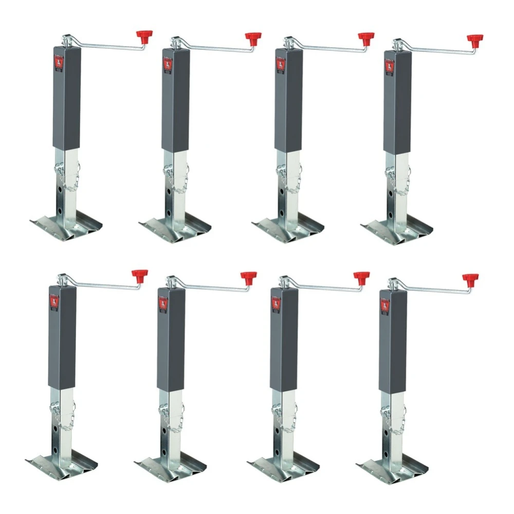 Bulldog 8-Pack 10K Square Topwind Weld-On Trailer Jacks 15″ Lift Footplate