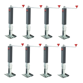 Bulldog 8-Pack 10K Square Topwind Weld-On Trailer Jacks 15″ Lift Footplate