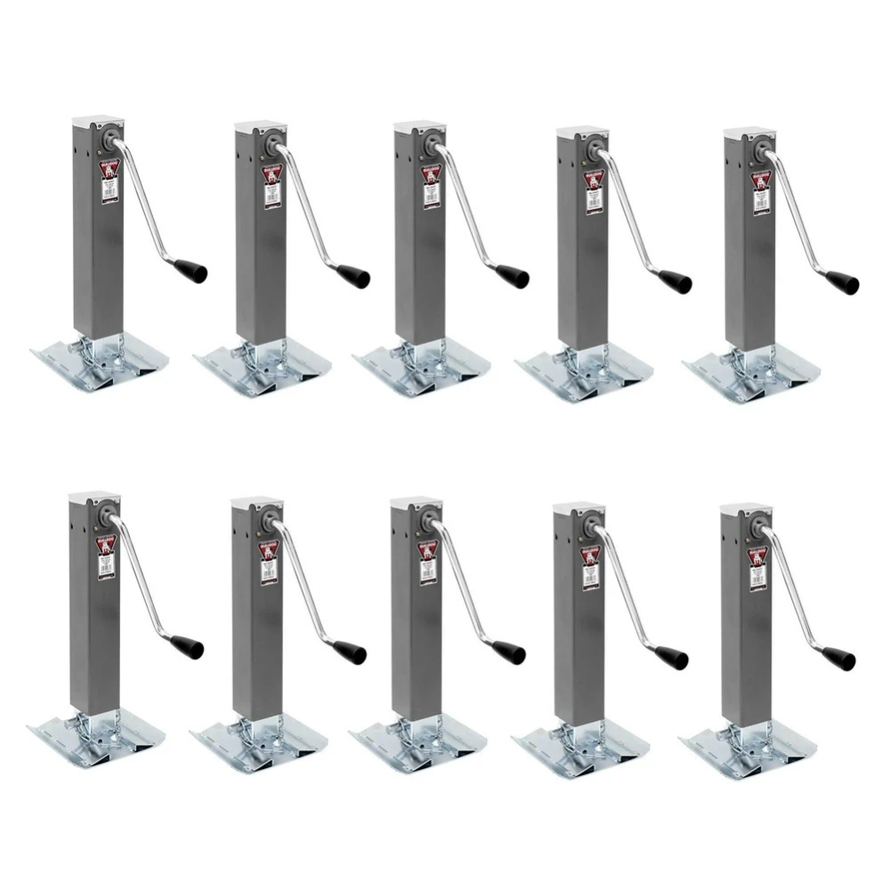 Bundle of 10 Bulldog 10,000 lb Square Trailer Jacks Sidewind 10″ Lift Footplate
