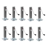 Bundle of 10 Bulldog 10,000 lb Square Trailer Jacks Sidewind 10″ Lift Footplate