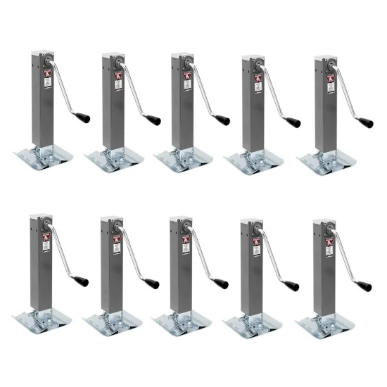 Bundle of 10 Bulldog 10,000 lb Square Trailer Jacks Sidewind 10″ Lift Footplate