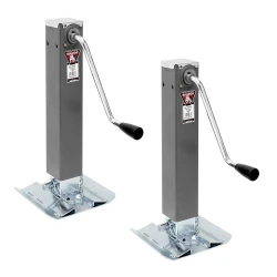 Bulldog 2x 10K Square Trailer Jack w/ 10" Lift Sidewind and Footplate