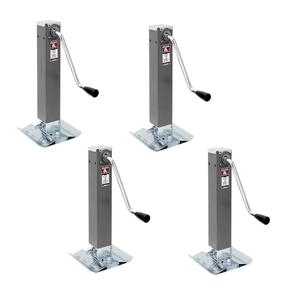 Bulldog 10K Square Weld-On Sidewind Trailer Jack with Footplate 10 Inch Lift 4 Pack