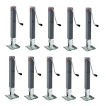 Bundle of ten Bulldog 10K square trailer jacks with 15 inch sidewind lift and footplate