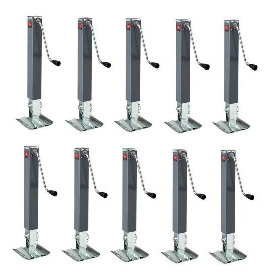 Bundle of ten Bulldog 10K square trailer jacks with 15 inch sidewind lift and footplate