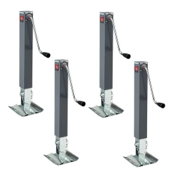 Bulldog 4x 10K Square Trailer Jack w/ 15" Lift Sidewind and Footplate