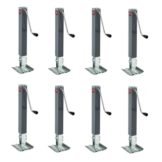 Bundle of 8 Bulldog 10K Square Trailer Jacks with 15 Inch Sidewind Lift and Footplate