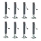 Bundle of 8 Bulldog 10K Square Trailer Jacks with 15 Inch Sidewind Lift and Footplate