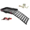 CURT 50x30.5 Folding Aluminum Hitch Cargo Carrier with Ramp, Straps & Anti-Rattle Pin