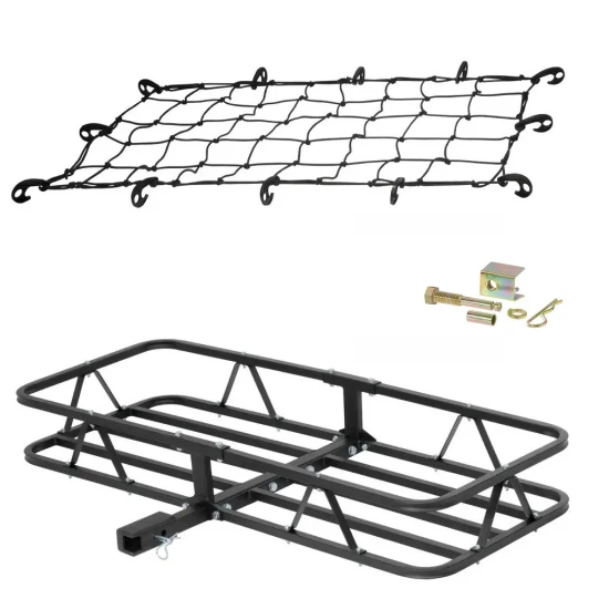 CURT 48x20 Basket Hitch Cargo Carrier Bundle with Net and Lock