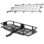 curt 60x20 basket hitch cargo carrier with 43x24 net mounted on suv