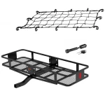  CURT 60x20 Angled Hitch Basket Cargo Carrier with Net and Hitch Lock for 2" Receiver