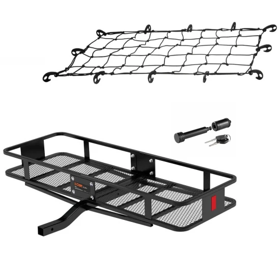  CURT 60x20 Angled Hitch Basket Cargo Carrier with Net and Hitch Lock for 2" Receiver