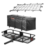 CURT 60x20 Folding Hitch Cargo Carrier Kit with Bag and Net for 2" Receiver