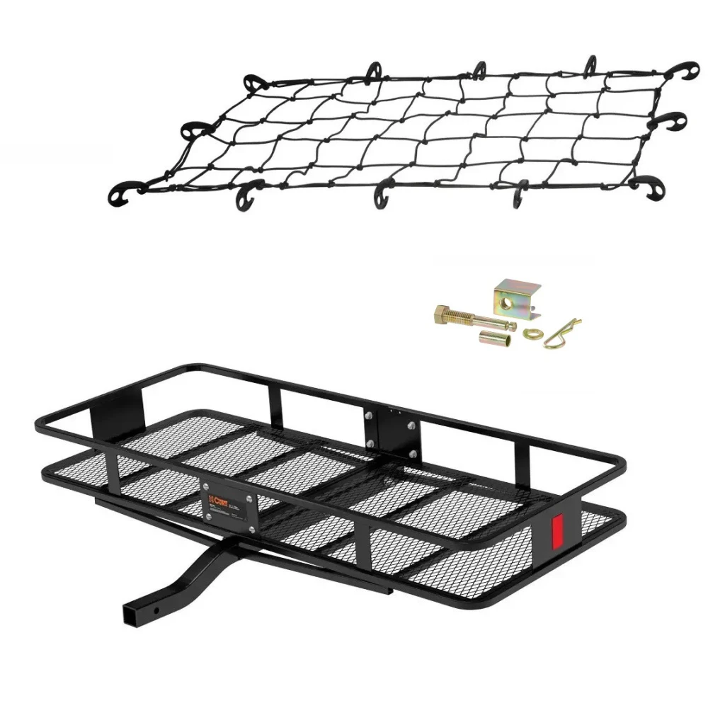 CURT 60x24 Fixed Shank Basket Hitch Cargo Carrier with Net and Anti-Rattle Pin