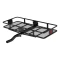 CURT 60x24 Folding Hitch Cargo Carrier with Cargo Bag, Tie Down Straps and Anti-Rattle Pin – Heavy-Duty Steel Basket for 2" Receiver