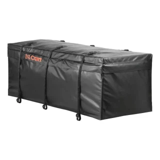 CURT 60x24 Folding Hitch Cargo Carrier with Cargo Bag, Tie Down Straps and Anti-Rattle Pin – Heavy-Duty Steel Basket for 2" Receiver