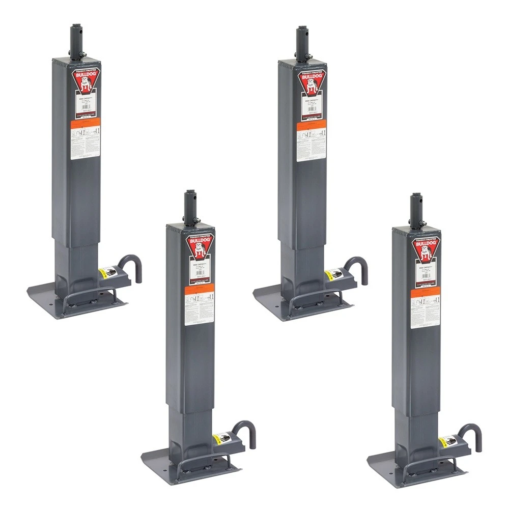 Bulldog 12K square trailer jack topwind non spring return 4 pack 26 inch lift