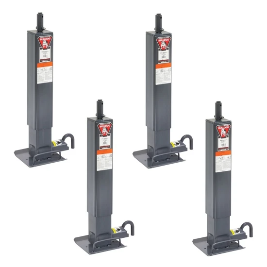 Bulldog 12K square trailer jack topwind non spring return 4 pack 26 inch lift
