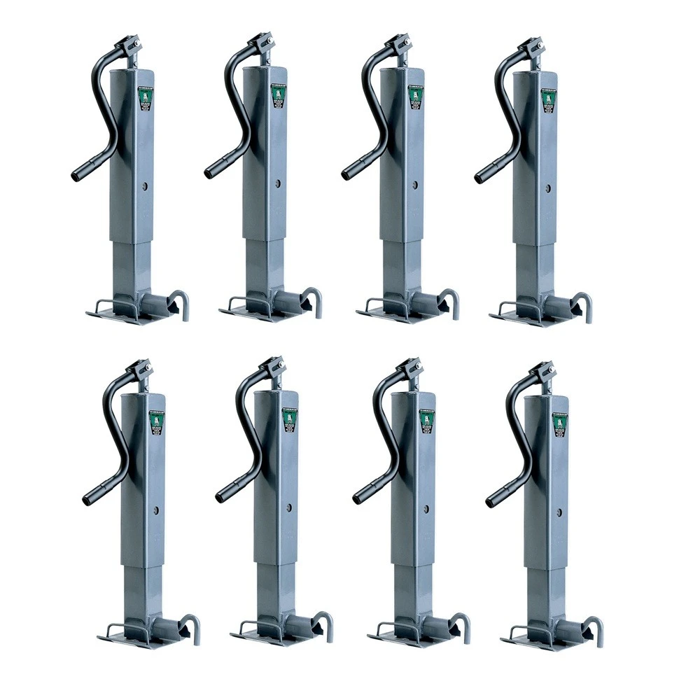 Bundle of 8 Bulldog 12K Topwind Square Trailer Jacks 26in Lift Non-Spring Return