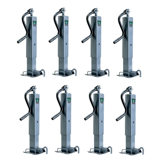 Bundle of 8 Bulldog 12K Topwind Square Trailer Jacks 26in Lift Non-Spring Return