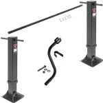 Bulldog 90,000 lbs. Tandem Landing Gear Trailer Jacks 17" Lift Fixed Leg AAR & TTMA rated w/ 73" Cross Shaft Tube + Crank - Weld On