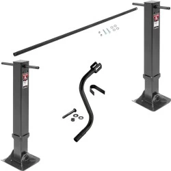 Bulldog 90,000 lbs. Tandem Landing Gear Trailer Jacks 17" Lift Fixed Leg AAR & TTMA rated w/ 73" Cross Shaft Tube + Crank - Weld On