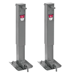 Bulldog 2x 12K Square Trailer Jack w/ Sidewind 26" Lift Drop Leg Non Spring Return