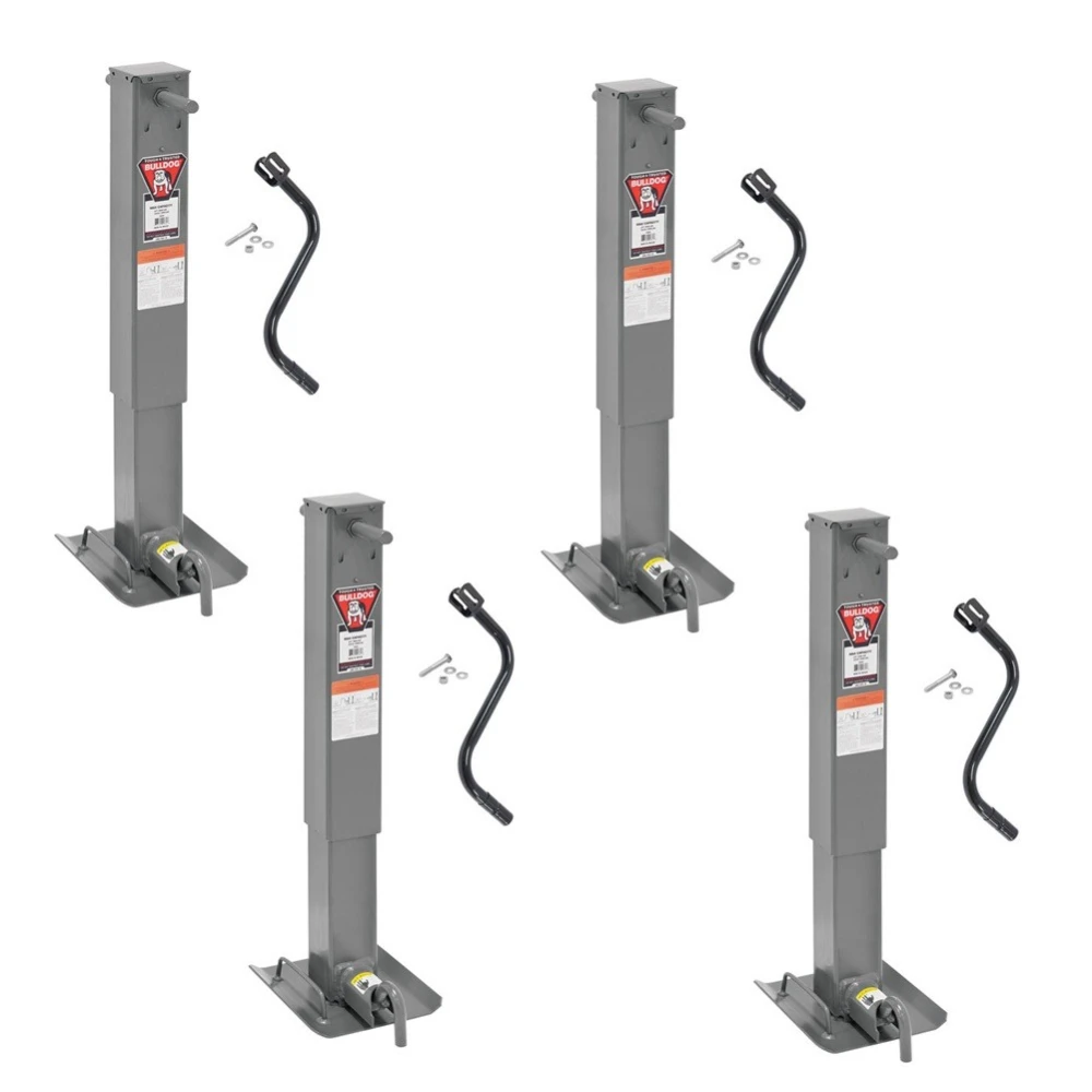 Bulldog 12K Square Sidewind Trailer Jack 4-Pack – 26″ Lift, Non-Spring Return