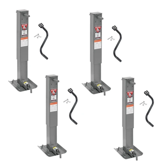 Bulldog 12K Square Sidewind Trailer Jack 4-Pack – 26″ Lift, Non-Spring Return