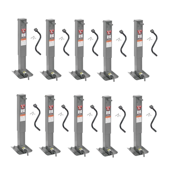 Bulldog 10-Pack 12K Square Trailer Jack Sidewind Drop Leg Non Spring Return