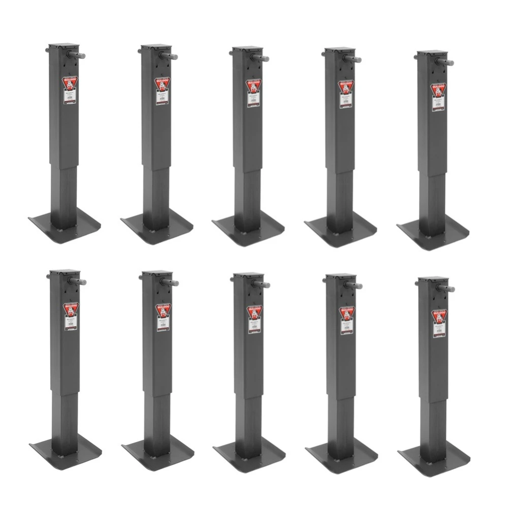 Bulldog 12K Square Trailer Jack Sidewind Fixed Leg Black Powdercoat (10-Pack)