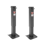 Bulldog 12K square trailer jack sidewind fixed leg black powdercoat 4-inch tube