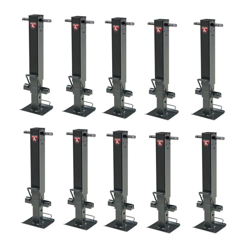 Bulldog 25K square trailer jack 10-pack 26-inch lift sidewind drop leg bundle
