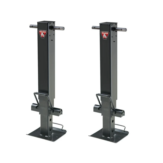 Bulldog 25K square trailer jack sidewind drop leg non-spring return