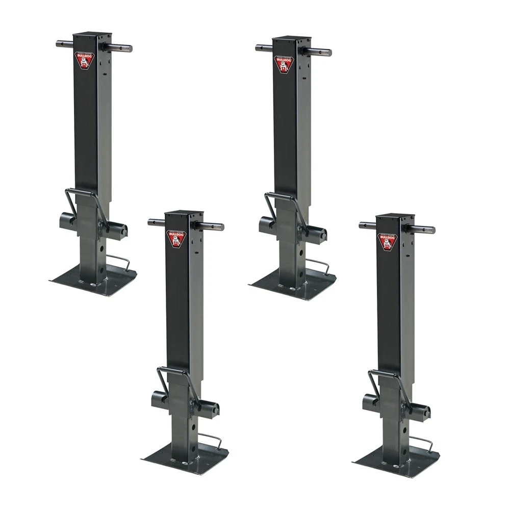 Bulldog 25K Square Trailer Jack 4-Pack Sidewind Drop Leg Non-Spring Return