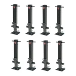 Bulldog 25K Square Trailer Jack bundle, 8 pack, 26 inch sidewind drop leg, non-spring return