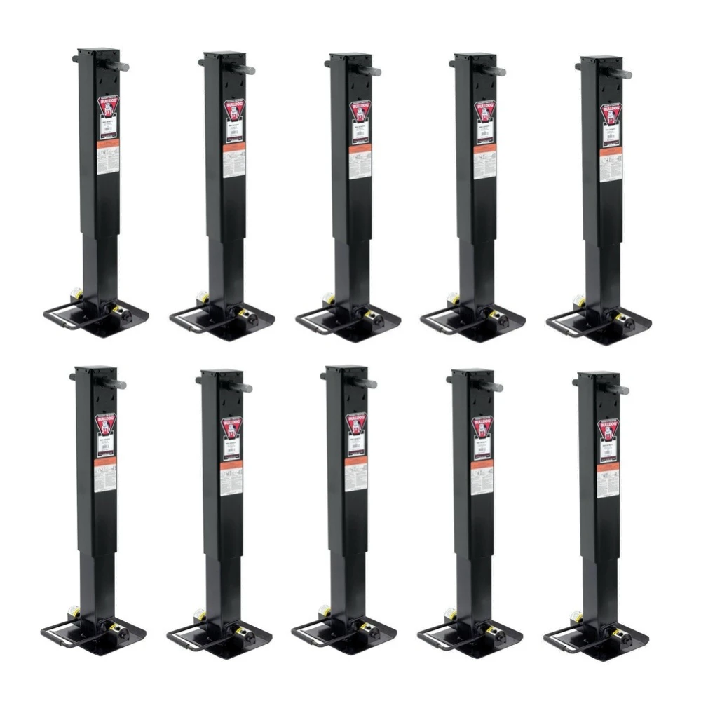 Bulldog Twin Cam 25K Square Trailer Jack 10-Pack 26″ Lift Sidewind Spring Return