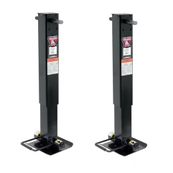 Bulldog 2x 25K Square Trailer Jack w/ 26" Lift Sidewind Spring Return Drop Leg