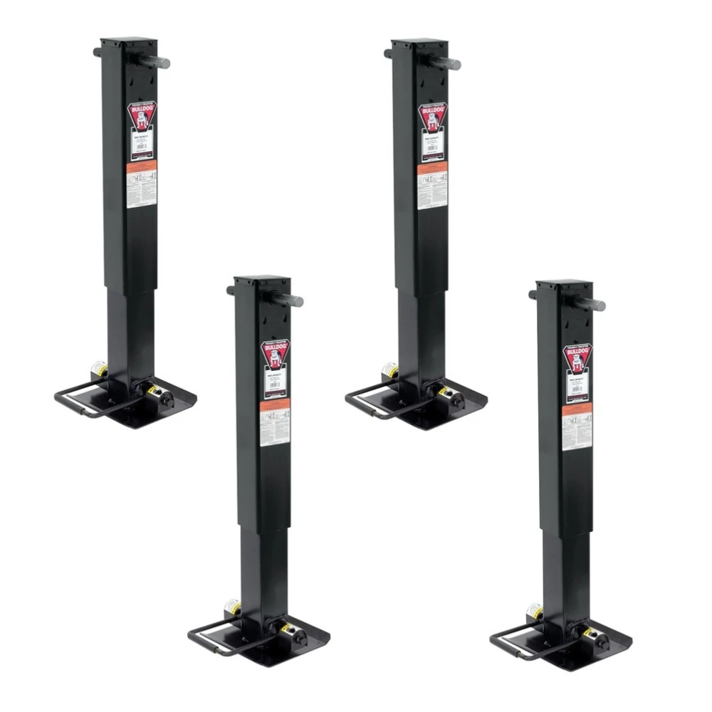 Bulldog Twin Cam HD Square Trailer Jack 25K Spring Return Sidewind Drop Leg (4-Pack)