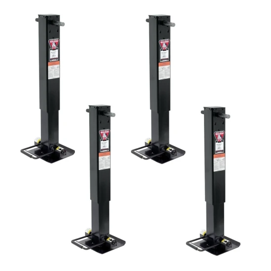 Bulldog Twin Cam HD Square Trailer Jack 25K Spring Return Sidewind Drop Leg (4-Pack)