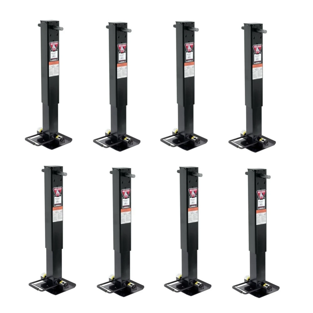 Bulldog 25K Square Trailer Jack Twin Cam HD Sidewind Spring Return Bundle (8-Pack)