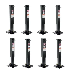 Bulldog 8x 25K Square Trailer Jack w/ 26" Lift Sidewind Spring Return Drop Leg