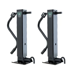 Bulldog 2x 12K Square Trailer Jack w/ Sidewind Handle Spring Return Drop Leg