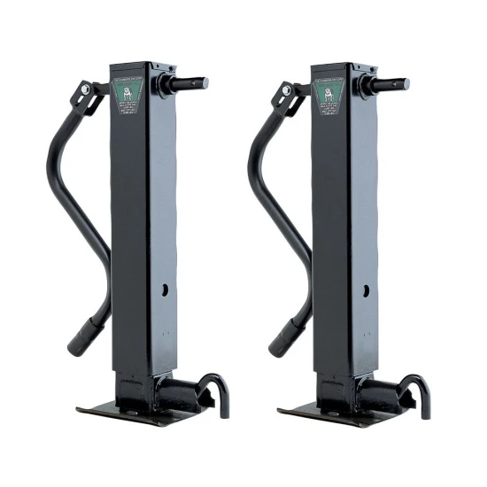 Bulldog 12K Square Trailer Jack Sidewind Handle Spring-Return Drop Leg 2-Pack