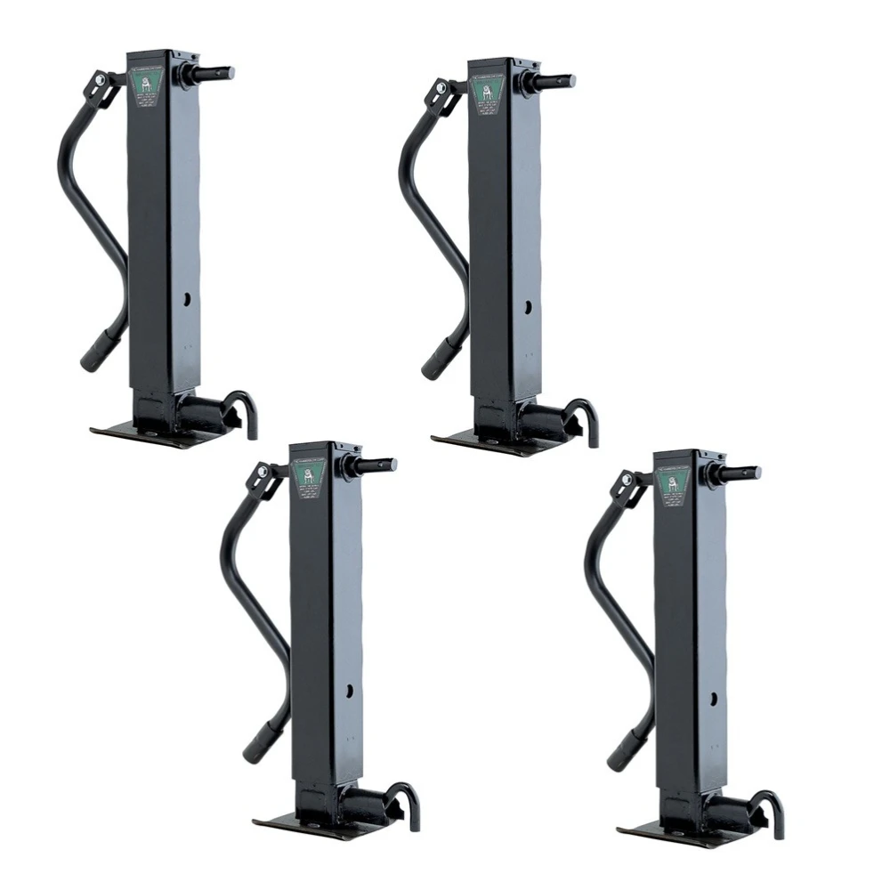 Bulldog 12K Square Trailer Jack 4-Pack with Sidewind Handle and Spring Return Drop Leg