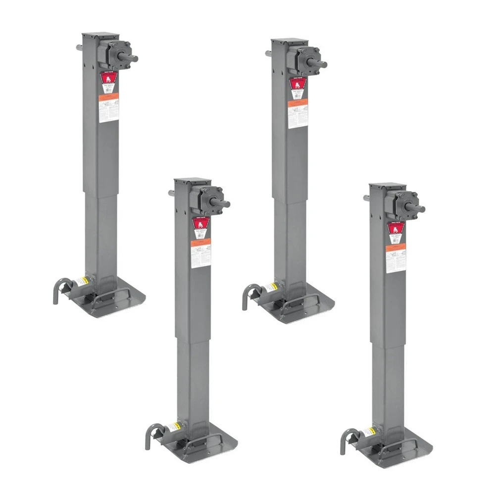 Bulldog 12,000 lb 2-speed square trailer jack planetary gearbox 26-inch lift bundle of 4