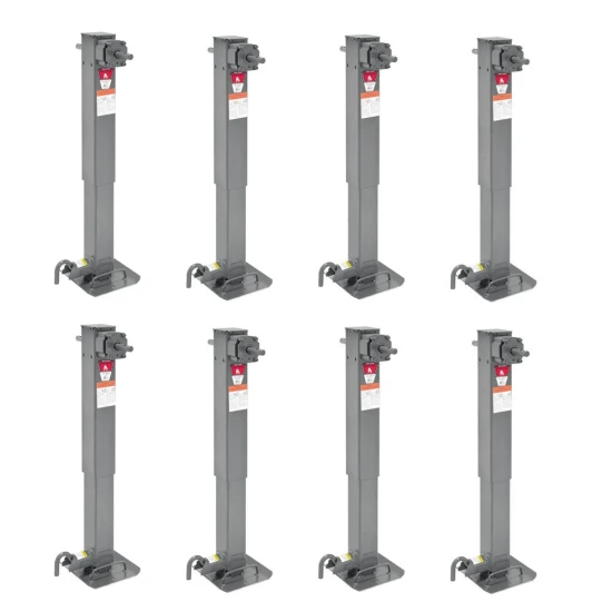 Bulldog 12K 2-Speed Square Trailer Jacks with Planetary Gearbox, 26" Lift, 8-Pack